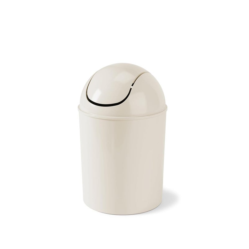 UMBRA 1.25 Gallon Mini Waste Can with Removable Swing-Top Lid - Small Garbage Bin for Kitchen, Bathroom, Bedroom, Office - Compact Trash Can Fit Under Tables & Counters - Sand - Image 1
